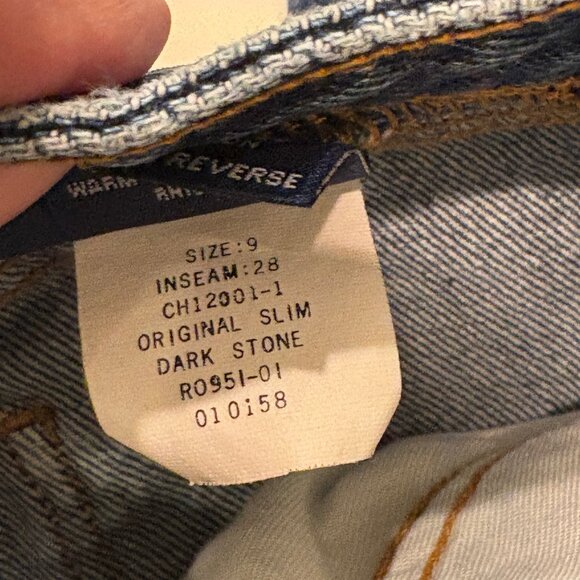 Vtg Bongo high waist dark wash mom jeans, 9R, original slim - Picture 7 of 7